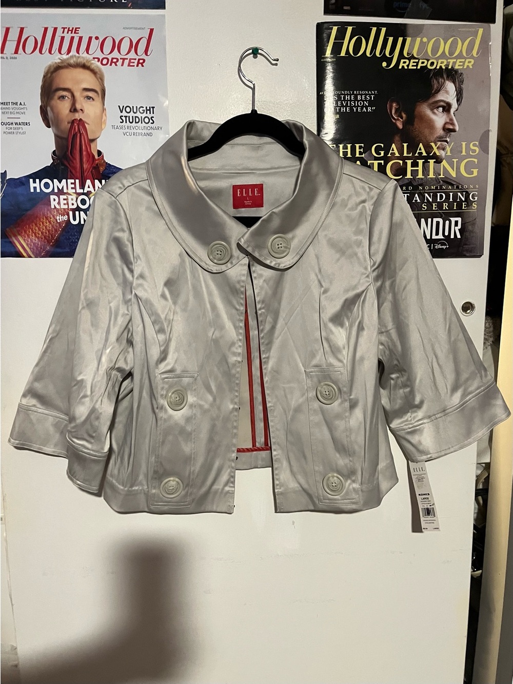 ELLE Silver Short Trench Jacket